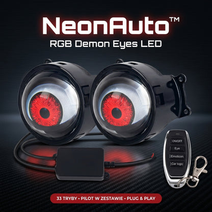 NeonAuto™ – RGB Demon Eyes LED do reflektorów
