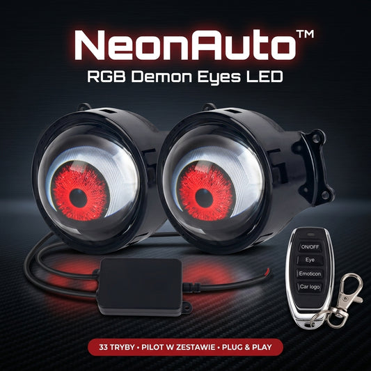 NeonAuto™ – RGB Demon Eyes LED do reflektorów