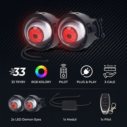 NeonAuto™ – RGB Demon Eyes LED do reflektorów
